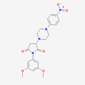 molecular formula C22H24N4O6 B304026 1-(3,5-Dimethoxyphenyl)-3-(4-{4-nitrophenyl}-1-piperazinyl)-2,5-pyrrolidinedione 
