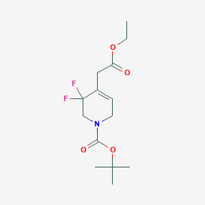 molecular formula C14H21F2NO4 B3040284 tert-butyl 4-(2-Ethoxy-2-oxoethyl)-5,5-difluoro-5,6-dihydropyridine-1(2H)-carboxylate CAS No. 1823275-22-4