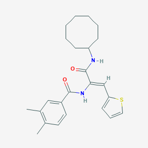 molecular formula C24H30N2O2S B304029 N-[1-[(cyclooctylamino)carbonyl]-2-(2-thienyl)vinyl]-3,4-dimethylbenzamide 