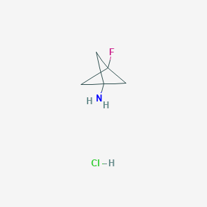 molecular formula C5H9ClFN B3040301 3-Fluorobicyclo[1.1.1]pentan-1-amine hydrochloride CAS No. 1826900-79-1