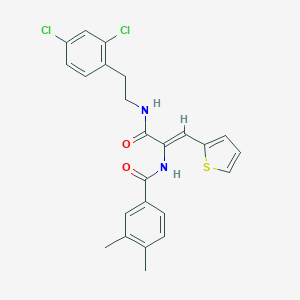 N-[1-({[2-(2,4-dichlorophenyl)ethyl]amino}carbonyl)-2-(2-thienyl)vinyl]-3,4-dimethylbenzamide