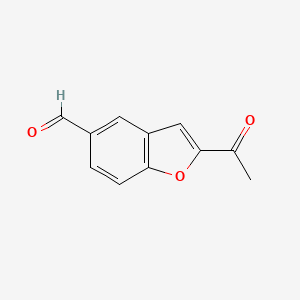 molecular formula C11H8O3 B3040318 2-Acetylbenzofuran-5-carboxaldehyde CAS No. 186093-93-6