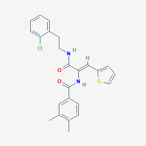 molecular formula C24H23ClN2O2S B304033 N-[1-({[2-(2-chlorophenyl)ethyl]amino}carbonyl)-2-(2-thienyl)vinyl]-3,4-dimethylbenzamide 