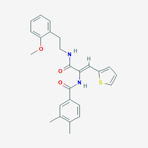 molecular formula C25H26N2O3S B304035 N-[1-({[2-(2-methoxyphenyl)ethyl]amino}carbonyl)-2-(2-thienyl)vinyl]-3,4-dimethylbenzamide 