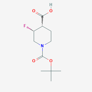 molecular formula C11H18FNO4 B3040356 顺式-1-(叔丁氧羰基)-3-氟哌啶-4-羧酸 CAS No. 1932149-31-9