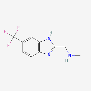 molecular formula C10H10F3N3 B3040365 1H-Benzimidazole-2-methanamine, N-methyl-6-(trifluoromethyl)- CAS No. 193534-29-1