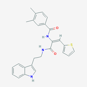 molecular formula C26H25N3O2S B304037 N-[(E)-1-({[2-(1H-indol-3-yl)ethyl]amino}carbonyl)-2-thien-2-ylvinyl]-3,4-dimethylbenzamide 