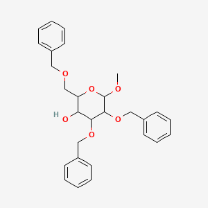 molecular formula C28H32O6 B3040375 6-甲氧基-4,5-双(苯甲氧基)-2-(苯甲氧基甲基)氧杂环-3-醇 CAS No. 19488-49-4