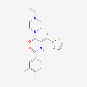 molecular formula C22H27N3O2S B304038 N-[1-[(4-ethyl-1-piperazinyl)carbonyl]-2-(2-thienyl)vinyl]-3,4-dimethylbenzamide 