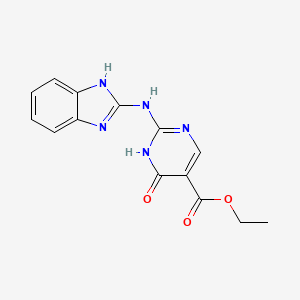 molecular formula C14H13N5O3 B3040380 Ethyl 2-(2-Benzimidazolylamino)-6-oxo-1,6-dihydropyrimidine-5-carboxylate CAS No. 195251-35-5