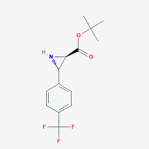 molecular formula C14H16F3NO2 B3040390 cis-Tert-butyl 3-(4-trifluoromethylphenyl)-aziridine-2-carboxylate CAS No. 1980007-28-0