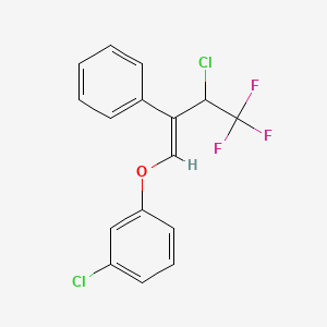 molecular formula C16H11Cl2F3O B3040394 1-chloro-3-[(E)-3-chloro-4,4,4-trifluoro-2-phenylbut-1-enoxy]benzene CAS No. 1980007-58-6