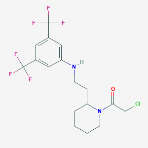 molecular formula C17H19ClF6N2O B3040396 2-Chloro-1-(2-{2-[3,5-di(trifluoromethyl)anilino]ethyl}piperidino)ethan-1-one CAS No. 1980007-73-5