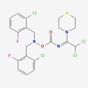 [bis[(2-chloro-6-fluorophenyl)methyl]amino] (NZ)-N-(2,2-dichloro-1-thiomorpholin-4-ylethylidene)carbamate