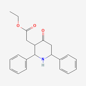 molecular formula C21H23NO3 B3040419 Ethyl 2,6-diphenyl-4-oxo-3-piperidineacetate CAS No. 199189-88-3