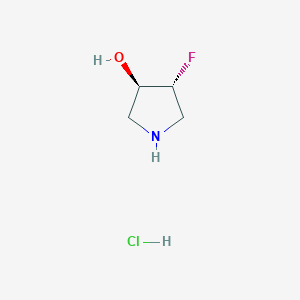 molecular formula C4H9ClFNO B3040433 (3R,4R)-4-氟吡咯烷-3-醇盐酸盐 CAS No. 2006333-41-9