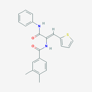 molecular formula C22H20N2O2S B304044 N-[1-(anilinocarbonyl)-2-(2-thienyl)vinyl]-3,4-dimethylbenzamide 