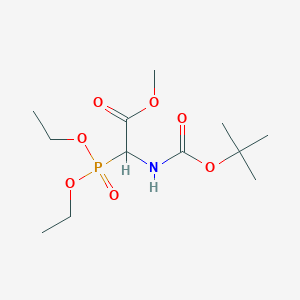 molecular formula C12H24NO7P B3040479 Methyl 2-((tert-butoxycarbonyl)amino)-2-(diethoxyphosphoryl)acetate CAS No. 207863-56-7