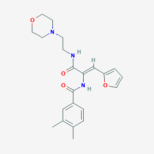 molecular formula C22H27N3O4 B304048 N-[2-(2-furyl)-1-({[2-(4-morpholinyl)ethyl]amino}carbonyl)vinyl]-3,4-dimethylbenzamide 