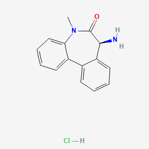 molecular formula C15H15ClN2O B3040501 (S)-7-Amino-5-methyl-5,7-dihydro-6H-dibenzo[b,d]azepin-6-one Hydrochloride CAS No. 209984-55-4