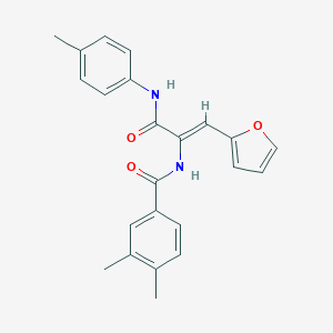 molecular formula C23H22N2O3 B304052 N-[2-(2-furyl)-1-(4-toluidinocarbonyl)vinyl]-3,4-dimethylbenzamide 