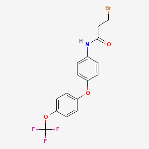 molecular formula C16H13BrF3NO3 B3040539 N-{4-[4-(trifluoromethoxy)phenoxy]phenyl}-3-bromopropanamide CAS No. 215519-06-5