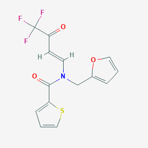 molecular formula C14H10F3NO3S B3040542 N-(2-呋喃甲基)-N-(4,4,4-三氟-3-氧代丁-1-烯基)噻吩-2-酰胺 CAS No. 215519-28-1
