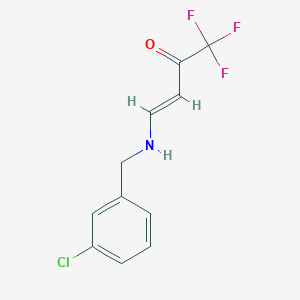molecular formula C11H9ClF3NO B3040543 4-[(3-Chlorobenzyl)amino]-1,1,1-trifluorobut-3-en-2-one CAS No. 215519-29-2