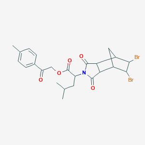 molecular formula C24H27Br2NO5 B304055 2-(4-methylphenyl)-2-oxoethyl 2-(5,6-dibromo-1,3-dioxooctahydro-2H-4,7-methanoisoindol-2-yl)-4-methylpentanoate 