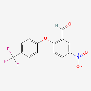 molecular formula C14H8F3NO4 B3040565 5-Nitro-2-[4-(trifluoromethyl)phenoxy]benzaldehyde CAS No. 217186-17-9