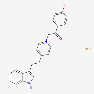 1-(4-fluorophenyl)-2-{4-[2-(1H-indol-3-yl)ethyl]pyridinium-1-yl}ethan-1-one bromide