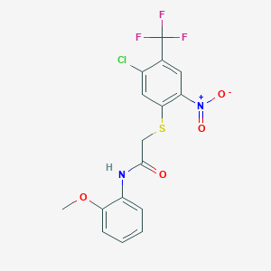 N1-(2-methoxyphenyl)-2-{[5-chloro-2-nitro-4-(trifluoromethyl)phenyl]thio}acetamide