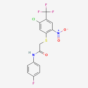 N1-(4-fluorophenyl)-2-{[5-chloro-2-nitro-4-(trifluoromethyl)phenyl]thio}acetamide