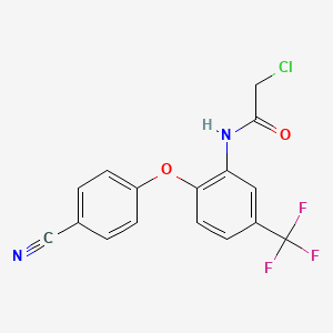 molecular formula C16H10ClF3N2O2 B3040579 N1-[2-(4-cyanophenoxy)-5-(trifluoromethyl)phenyl]-2-chloroacetamide CAS No. 218157-69-8