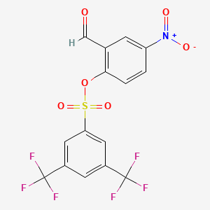 molecular formula C15H7F6NO6S B3040580 2-Formyl-4-nitrophenyl 3,5-di(trifluoromethyl)benzene-1-sulfonate CAS No. 218287-70-8
