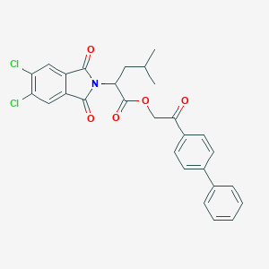 molecular formula C28H23Cl2NO5 B304059 2-(biphenyl-4-yl)-2-oxoethyl 2-(5,6-dichloro-1,3-dioxo-1,3-dihydro-2H-isoindol-2-yl)-4-methylpentanoate 