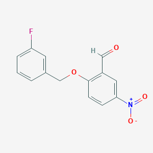 molecular formula C14H10FNO4 B3040599 2-((3-Fluorobenzyl)oxy)-5-nitrobenzaldehyde CAS No. 219539-49-8