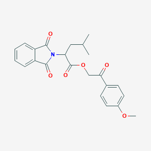 molecular formula C23H23NO6 B304060 2-(4-methoxyphenyl)-2-oxoethyl 2-(1,3-dioxo-1,3-dihydro-2H-isoindol-2-yl)-4-methylpentanoate 