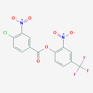 molecular formula C14H6ClF3N2O6 B3040600 2-Nitro-4-(trifluoromethyl)phenyl 4-chloro-3-nitrobenzoate CAS No. 219539-67-0