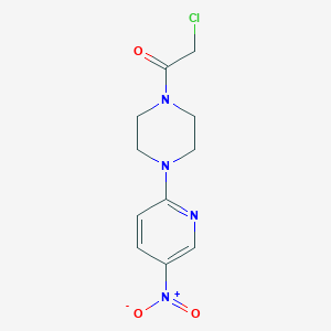 molecular formula C11H13ClN4O3 B3040606 2-Chloro-1-[4-(5-nitro-2-pyridyl)piperazino]ethan-1-one CAS No. 219689-83-5