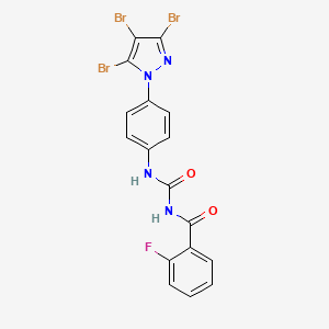 molecular formula C17H10Br3FN4O2 B3040611 N-(2-fluorobenzoyl)-N'-[4-(3,4,5-tribromo-1H-pyrazol-1-yl)phenyl]urea CAS No. 219793-87-0