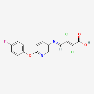 molecular formula C15H9Cl2FN2O3 B3040619 2,3-Dichloro-4-{[6-(4-fluorophenoxy)-3-pyridyl]imino}but-2-enoic acid CAS No. 219929-79-0