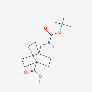 molecular formula C15H25NO4 B3040622 4-(((tert-Butoxycarbonyl)amino)methyl)bicyclo[2.2.2]octane-1-carboxylic acid CAS No. 219996-49-3