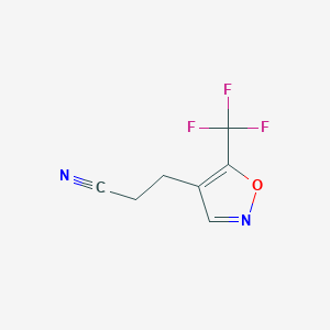 molecular formula C7H5F3N2O B3040627 4-(2-氰乙基)-5-(三氟甲基)异恶唑 CAS No. 220370-60-5