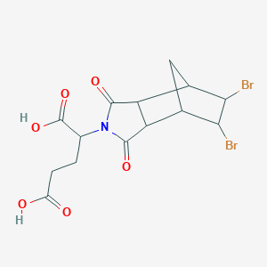molecular formula C14H15Br2NO6 B304063 2-(8,9-Dibromo-3,5-dioxo-4-azatricyclo[5.2.1.02,6]decan-4-yl)pentanedioic acid 