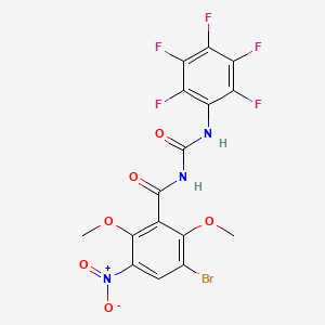 molecular formula C16H9BrF5N3O6 B3040648 N-(3-bromo-2,6-dimethoxy-5-nitrobenzoyl)-N'-(2,3,4,5,6-pentafluorophenyl)urea CAS No. 223580-83-4