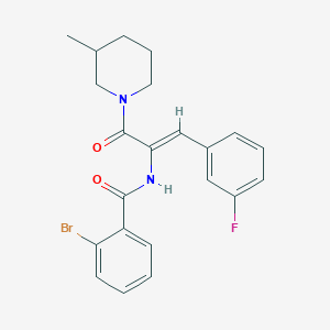 molecular formula C22H22BrFN2O2 B304065 2-bromo-N-{2-(3-fluorophenyl)-1-[(3-methyl-1-piperidinyl)carbonyl]vinyl}benzamide 