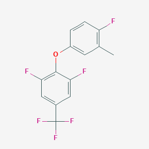 molecular formula C14H8F6O B3040660 1,3-Difluoro-2-(4-fluoro-3-methylphenoxy)-5-(trifluoromethyl)benzene CAS No. 2244086-25-5
