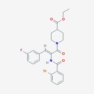 molecular formula C24H24BrFN2O4 B304067 Ethyl 1-[2-[(2-bromobenzoyl)amino]-3-(3-fluorophenyl)acryloyl]-4-piperidinecarboxylate 
