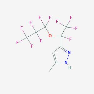 molecular formula C9H5F11N2O B3040680 5-甲基-3-[1,2,2,2-四氟-1-(1,1,2,2,3,3,3-七氟丙氧)乙基]-1H-吡唑 CAS No. 229957-00-0